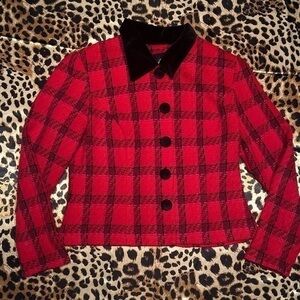 Positive Attitude Red and Black Checkered Blazer